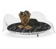 Exclusive small dog and cat bed, designer removable pillow.