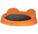 Pet bed for dog and cat, hand silk-screened orange white dots.