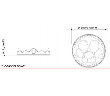 Ciotola con design impronta, per gatti e cani, da interno.